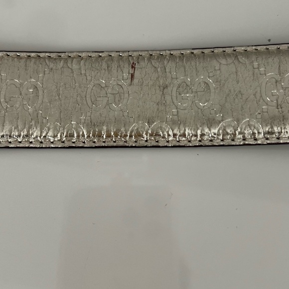 GUCCI WOMEN BELT LEATHER SILVERS SIZE 100 - Picture 15 of 17